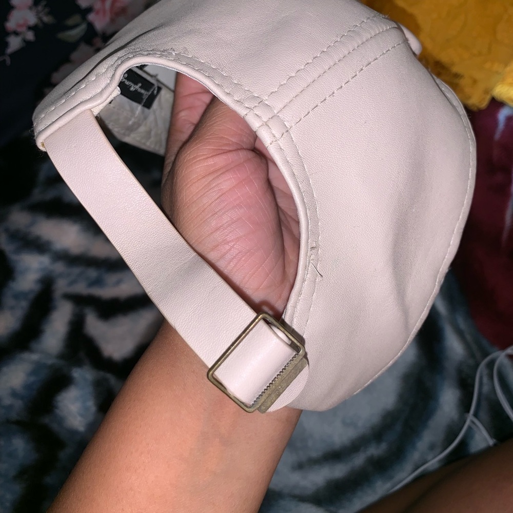Faux leather hat